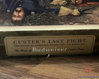 Vintage BUDWEISER "Custer's Last Fight" Advertising Large Sign