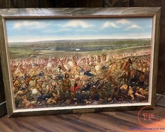 Vintage BUDWEISER "Custer's Last Fight" Advertising Large Sign