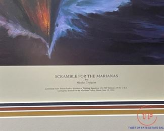 LIMITED EDITION PRINT by Nicolas Trudgian "Scramble for the Marianas" - with 5 Signatures
