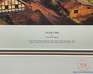 LIMITED EDITION PRINT by Nicolas Trudgian "Tiger Fire" - with 4 Signatures