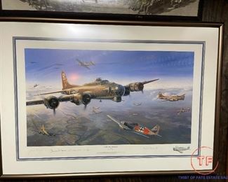 LIMITED EDITION PRINT by Nicolas Trudgian "First Strike on Berlin" - with 4 Signatures