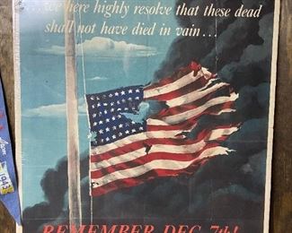 Original "Remember Dec. 7th!" WWII 1942 Poster