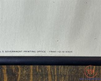 Original WWII US Military (NAVY) Anti Japanese Propaganda Framed Poster "...Remember Me? I'm Still Fighting You!"