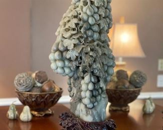 30" Tall Carved Jade Sculpture