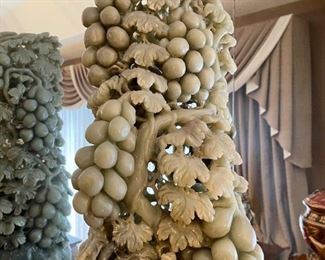 30" Tall Carved Jade Sculpture