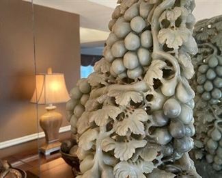 30" Tall Carved Jade Sculpture