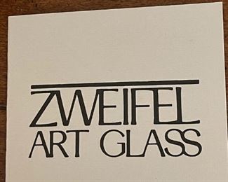 Signed ZWEIFEL Art Glass Large Flat Flare Vase