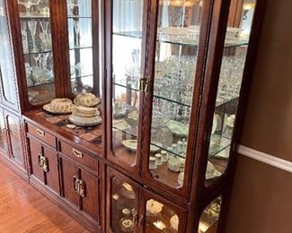 Thomasville Asian Themed Hutch with Brass Pulls