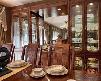 Thomasville Asian Themed Hutch with Brass Pulls