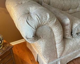 Custom Tufted Roll Arm Chaise Lounge