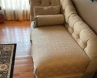 Custom Tufted Roll Arm Chaise Lounge