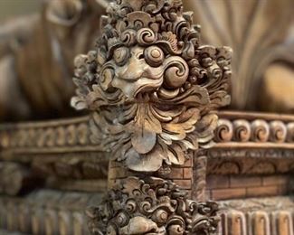 Life Size 6'6" Hand Carved Indonesia Rama and Sita Wood Statue 