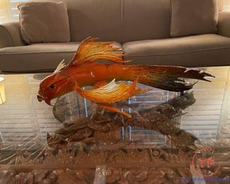 Limited Edition BIG KAHUNA Bronze Koi Fish Sculpture by TIM COTTERILL