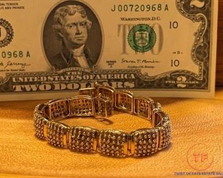 Champagne Diamond and 10KT Gold Bracelet