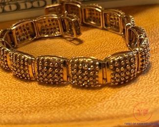Champagne Diamond and 10KT Gold Bracelet