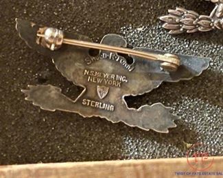 WWII Sterling Eagle Colonel Insignia Pins