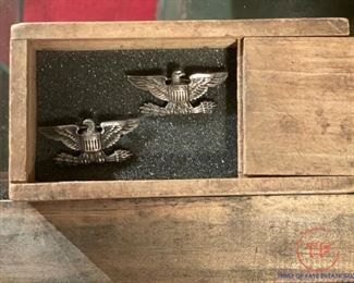 WWII Sterling Eagle Colonel Insignia Pins