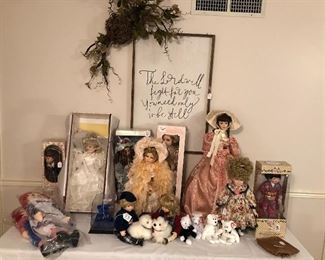Large collection of Porcelain Dolls ... not all are pictured 