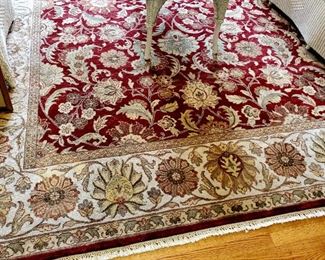 Hand knotted area rug 