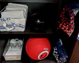 Exercise Equipment, weights,  bands, medicine ball 8lb