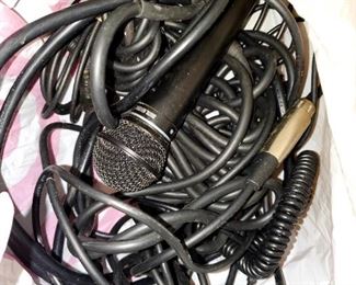 Acoustic, cords and microphone 