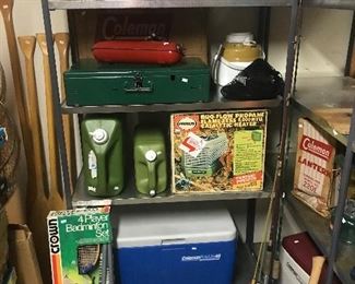 Cooler and vintage camping