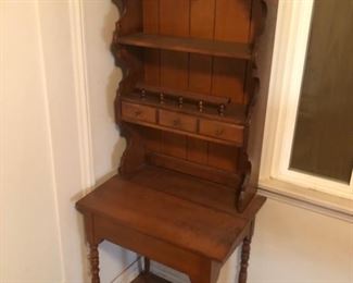 Wooden Desk with Shelves