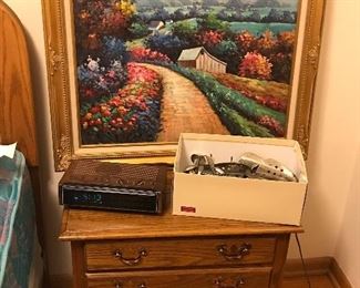 Oil on canvas print, Nightstand 