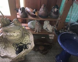 Duck water fountain, glazed bird bath