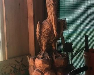 One of a kind carved pelican
