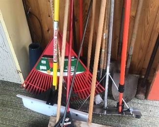 Rakes, shovels,  brooms