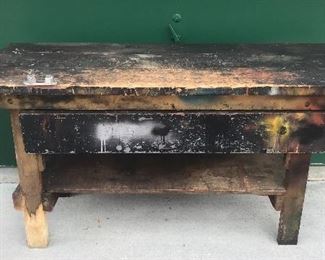 Large tool bench with Ohio vise & clamp