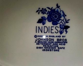 Ironstone, dishware, Johnson Bros, Indies, dishwasher safe. Large set