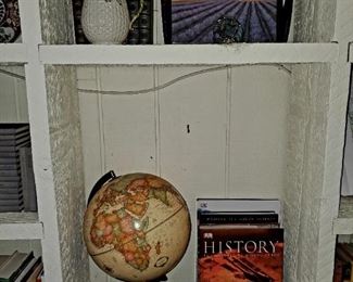 Coffee table books,  globe, 
