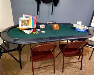Poker table, folding table,  portable,  games , puzzles 