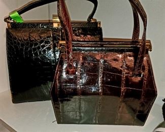 Vintage, alligator hand bags 