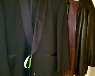 Men's  Clothes, size L-XL. Men's Tuxedo,  .Men's Leather Jacket