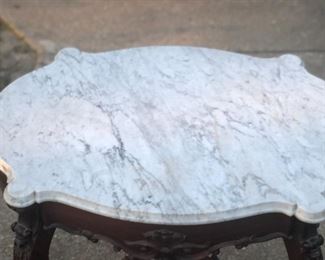 Detail of the top of Victorian Marble Top Table