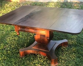 Classical/Empire Drop Leaf Table with top opened up