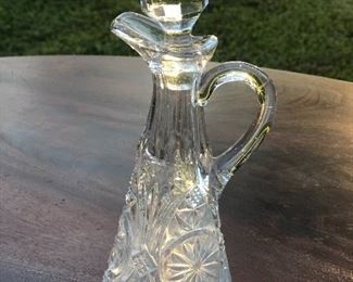 Small Cut Glass Syrup Pitcher $18