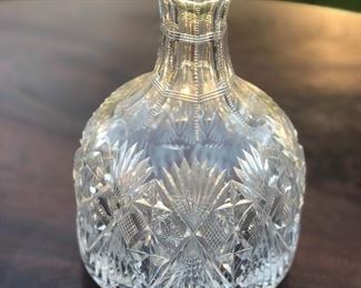 Brilliant Cut Glass Decanter, has a chip on the lip $60