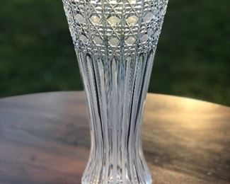 Tall Cut Glass Vase $50