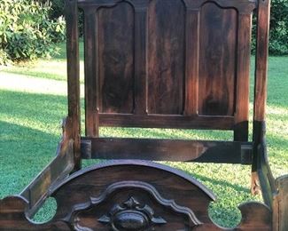 Closeup of Victorian High Back Bed