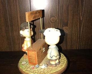 Italy Charlie Brown & Lucy Psychiatric Help Vintage Anri Music Box 