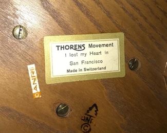 Thornes Movement Music Box “ I Lost My Heart in San Francisco “