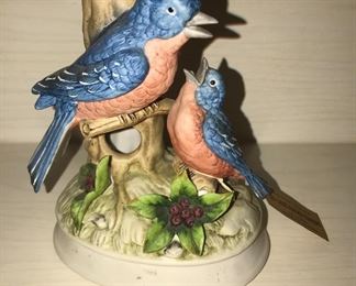 Vintage Gorham of Japan Bluebird with Baby Bird Figurine Music Box