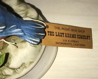 Vintage Gorham of Japan Bluebird with Baby Bird Figurine Music Box