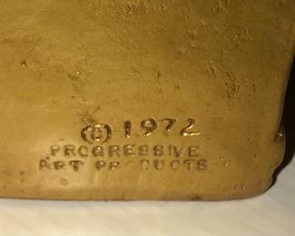 Progressive Art Products CLOWN Bookends Chalkware Happy Sad Circus 1972