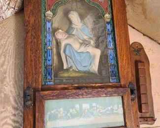 Antique "Blessed Be Thy Holy Home" Religious Wall Display