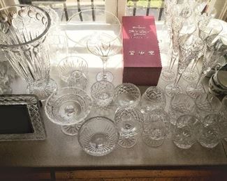 Lots of Waterford Crystal to include The Twelve Days of Christmas Flutes (11 available, sold individually), Baccarat, Steuben, Shannon and Others 